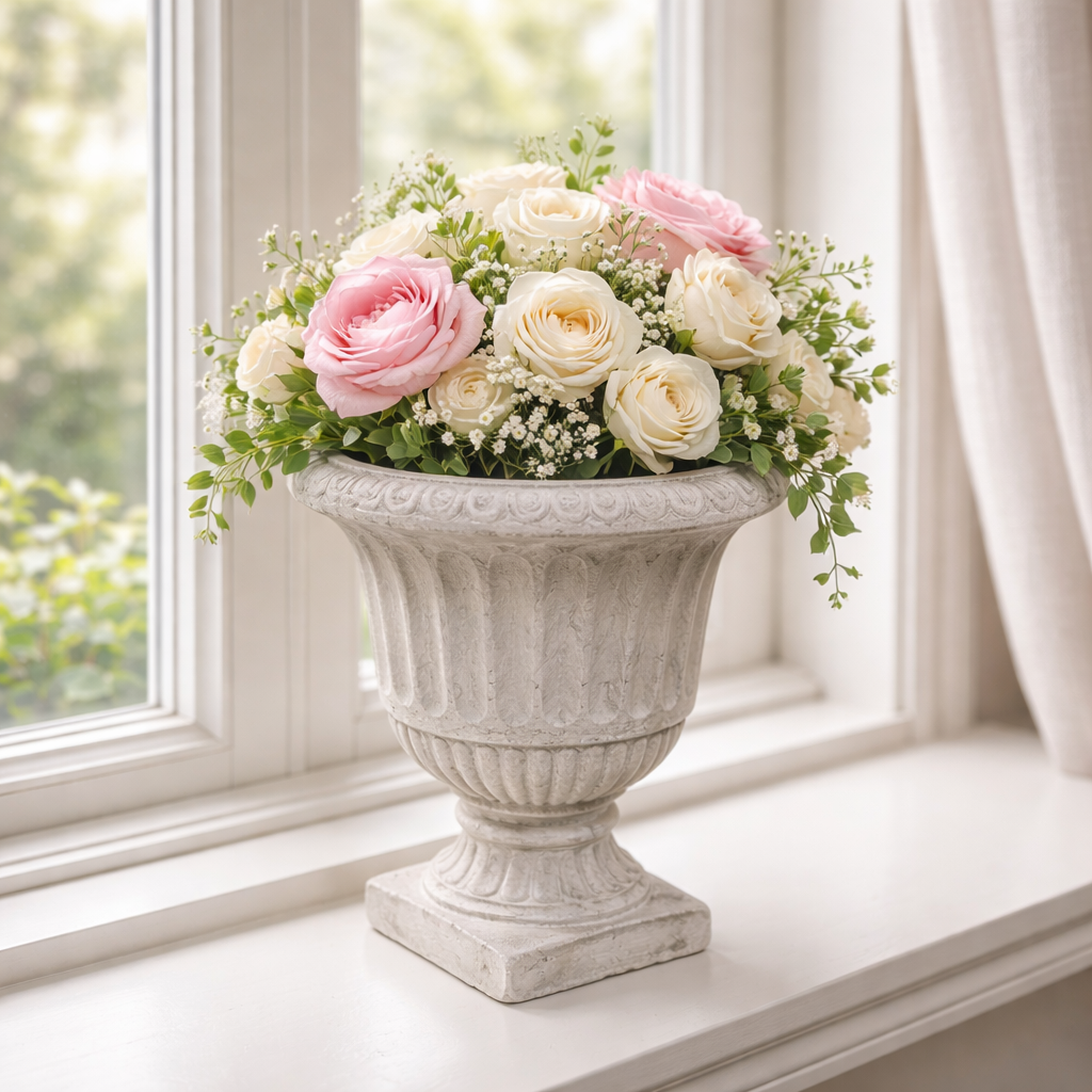 The Mini Cement Urn Planter