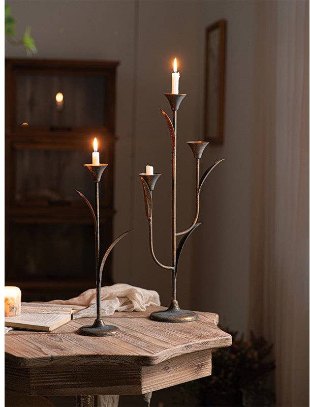 The Rustic Iron Taper Candle Holder