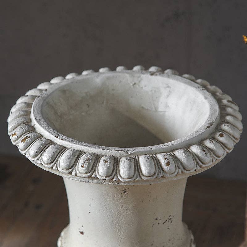 The White Pedestal Urn Planter