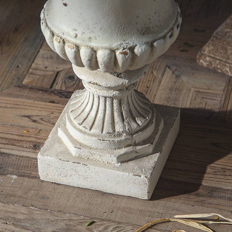 The White Pedestal Urn Planter